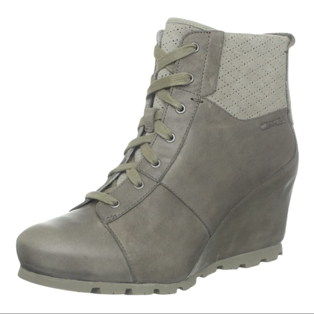 Merrell Wedgetarian Lexi Wedge Boot In Aluminum Women's Size 9.5